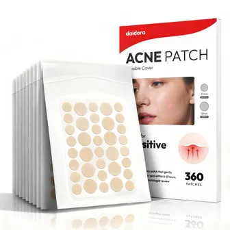 Invisible Pimple Patch - Hydrocolloid Plaster Waterproof & Breathable, Strong Absorption, Residue-Free, Acne Treatment (10 mm & 12 mm, 360 Pimple Patches)