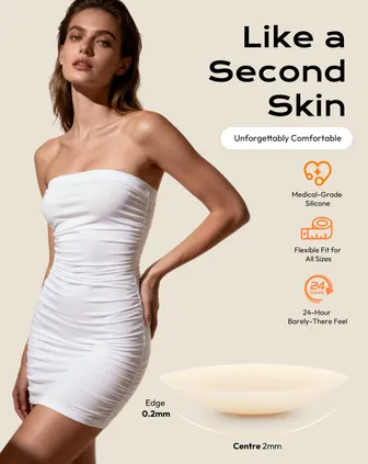 2 Pairs of Nipple Pads Nipple Cover Waterproof & Invisible Reusable Nipple Cover with Carry Bag