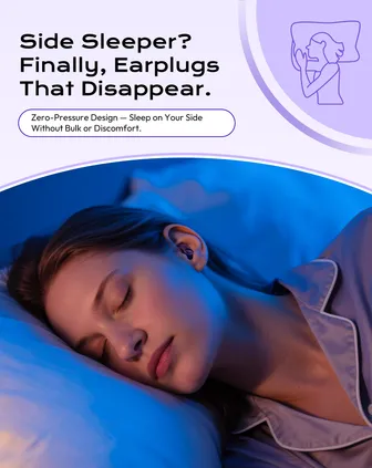 Ear Plugs for Sleeping Against Snoring & Noise - Ear Plugs Swimming Non-Slip Seat for Side Sleepers, Swimming and Sports - Ideal for Travel, Office and Exercise Purple