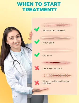 Silicone Scar Plaster, 150 cm, Reusable & Medical, for Caesarean Section, Scars & Keloid, Skin-friendly, Breathable, Waterproof